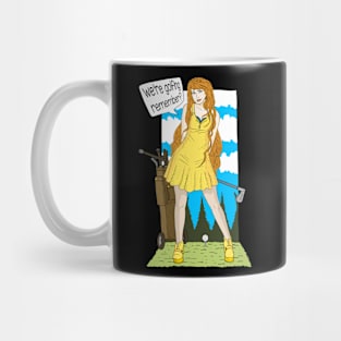 we where golfing remember? girl in yellow dress. Mug